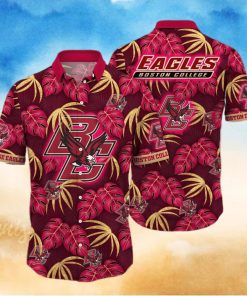 NCAA Boston College Eagles Hawaiian Shirt Palm Leaves Pattern Best Beach Gift