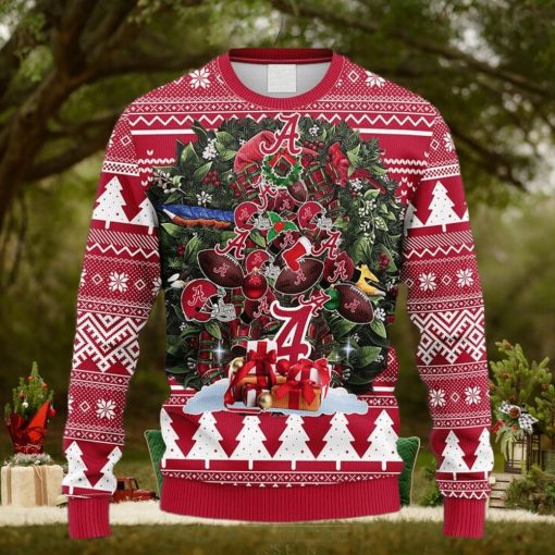 NCAA Christmas Alabama Crimson Tide Tree Ugly Christmas Fleece Sweater For Men Women