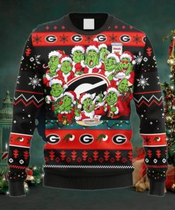 NCAA Christmas Georgia Bulldogs 12 Grinch Xmas Day Christmas Ugly Sweater For Men Women