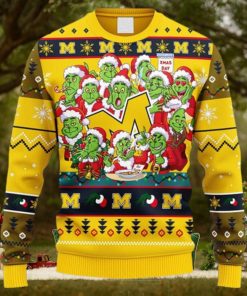 NCAA Christmas Michigan Wolverines 12 Grinch Xmas Day Christmas Ugly Sweater For Men Women