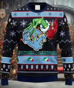 NCAA Christmas North Carolina Tar Heels Grinch Christmas Ugly Sweater For Men Women