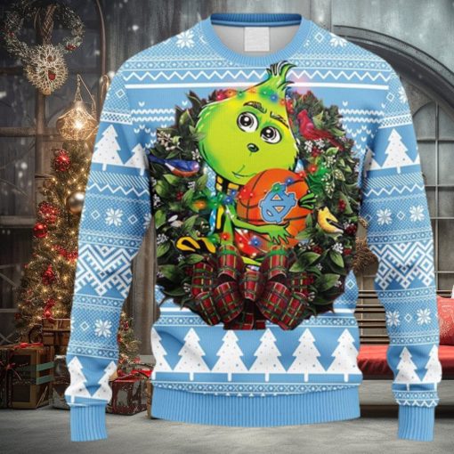NCAA Christmas North Carolina Tar Heels Grinch Hug Christmas Ugly Sweater For Men Women
