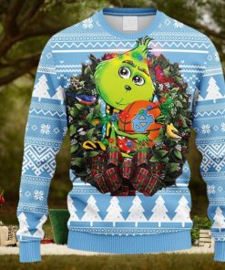 NCAA Christmas North Carolina Tar Heels Grinch Hug Christmas Ugly Sweater For Men Women