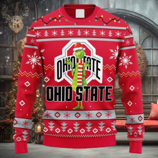 NCAA Christmas Ohio State Buckeyes Funny Grinch Christmas Ugly Sweater For Men Women