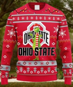 NCAA Christmas Ohio State Buckeyes Funny Grinch Christmas Ugly Sweater For Men Women