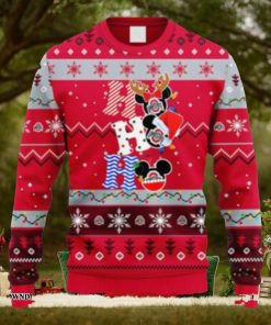 NCAA Christmas Ohio State Buckeyes HoHoHo Mickey Christmas Ugly Sweater For Men Women Sweater
