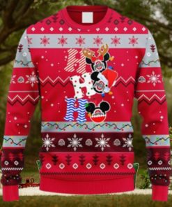 NCAA Christmas Ohio State Buckeyes HoHoHo Mickey Christmas Ugly Sweater For Men Women