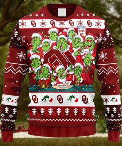 NCAA Christmas Oklahoma Sooners 12 Grinch Xmas Day Christmas Ugly Sweater For Men Women