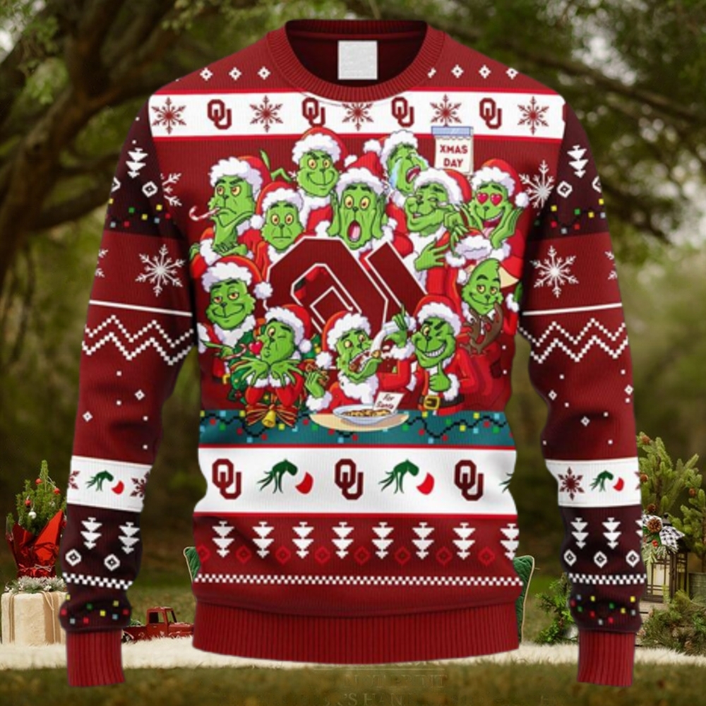 NCAA Christmas Oklahoma Sooners 12 Grinch Xmas Day Christmas Ugly Sweater For Men Women NCAA Christmas Oklahoma Sooners 12 Grinch Xmas Day Christmas Ugly Sweater For Men Women