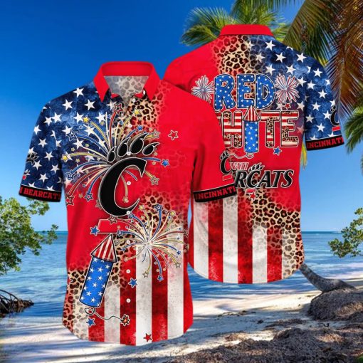 NCAA Cincinnati Bearcats Hawaiian Shirt Fireworks Independence Day