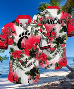 NCAA Cincinnati Bearcats Hawaiian Shirt Hibiscus Flowers Pattern