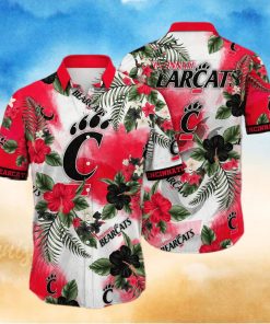 NCAA Cincinnati Bearcats Hawaiian Shirt Hibiscus Flowers Pattern