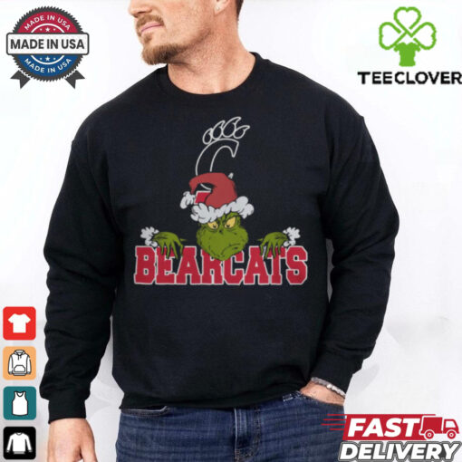 NCAA Cincinnati Bearcats Logo Football Grinch Christmas T Shirt