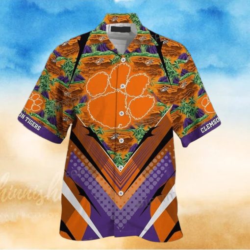 NCAA Clemson Tigers Hawaiian Shirt Summer Aloha Palm Mountain Gift For Beach Trip