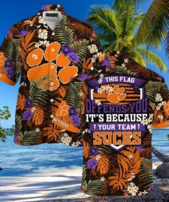 NCAA Clemson Tigers Hawaiian Shirt Tropical Aloha If This Flag Offends You