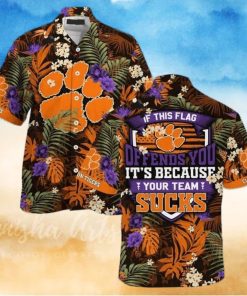 NCAA Clemson Tigers Hawaiian Shirt Tropical Aloha If This Flag Offends You