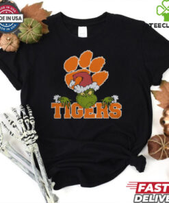 NCAA Clemson Tigers Logo Football Grinch Christmas T Shirt