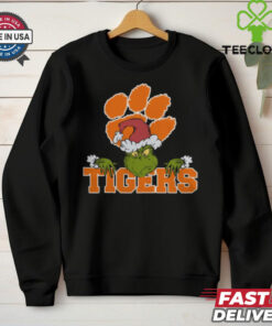 NCAA Clemson Tigers Logo Football Grinch Christmas T Shirt