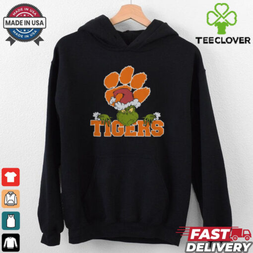 NCAA Clemson Tigers Logo Football Grinch Christmas T Shirt
