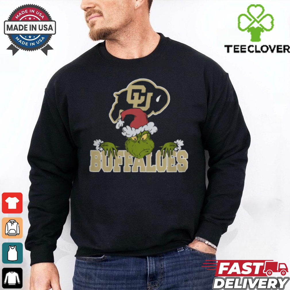 NCAA Colorado Buffaloes Logo Football Grinch Christmas T Shirt NCAA Colorado Buffaloes Logo Football Grinch Christmas T Shirt