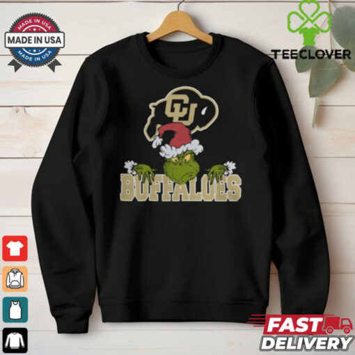 NCAA Colorado Buffaloes Logo Football Grinch Christmas T Shirt