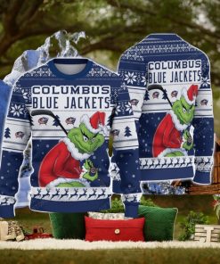 NCAA Columbus Blue Jackets Football Fans Sweater Grinch Ugly Sweater Christmas Xmas Gift