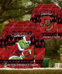 NCAA Cornell Big Red Sneaky Grinch Christmas 2024 Ugly Sweaters