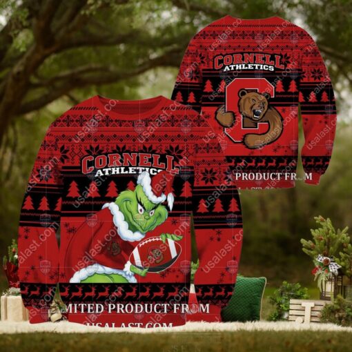 NCAA Cornell Big Red Sneaky Grinch Christmas 2024 Ugly Sweaters