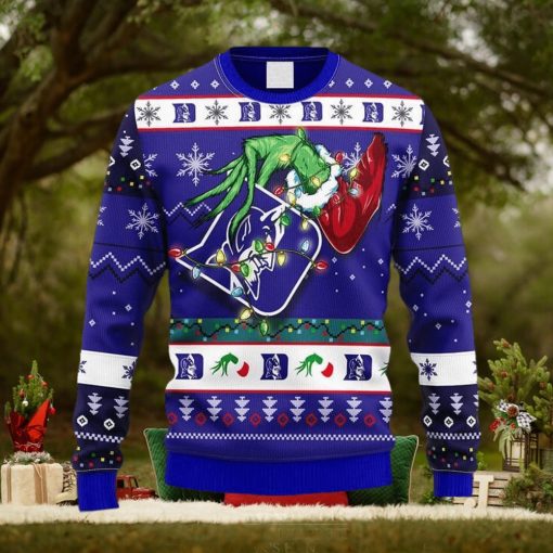 NCAA Duke Blue Devils Grinch Christmas Ugly 3D Sweater For Men And Women Gift Ugly Christmas
