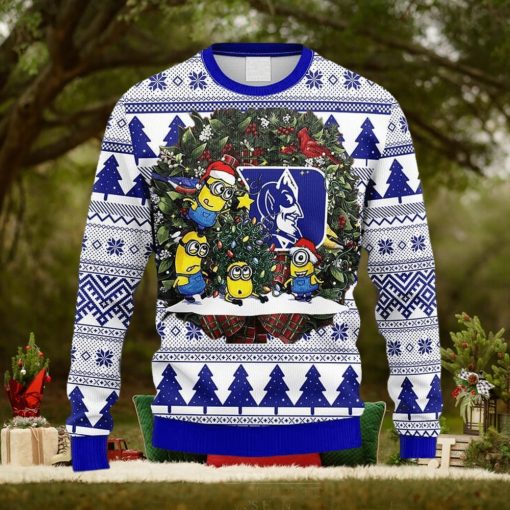 NCAA Duke Blue Devils Minion Christmas Ugly 3D Sweater For Men And Women Gift Ugly Christmas