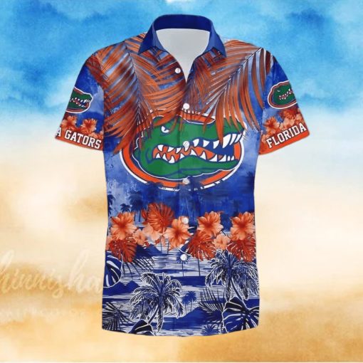 NCAA Florida Gators Hawaiian Shirt Hibiscus Tropical Leaves Best Beach Gift