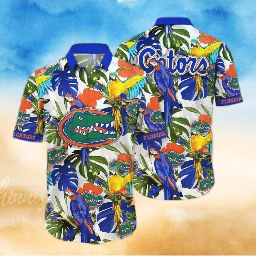NCAA Florida Gators Hawaiian Shirt Tropical Birds And Palm Leaves Best Beach Gift NCAA Florida Gators Hawaiian Shirt Tropical Birds And Palm Leaves Best Beach Gift