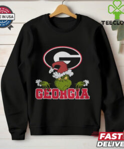 NCAA Georgia Bulldogs Logo Football Grinch Christmas T Shirt