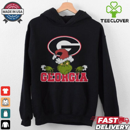 NCAA Georgia Bulldogs Logo Football Grinch Christmas T Shirt