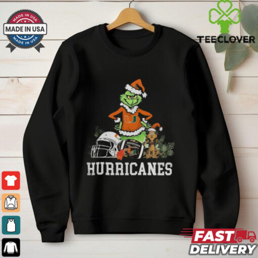 NCAA Grinch Shirt The Grinch And Miami Hurricanes Christmas T Shirt