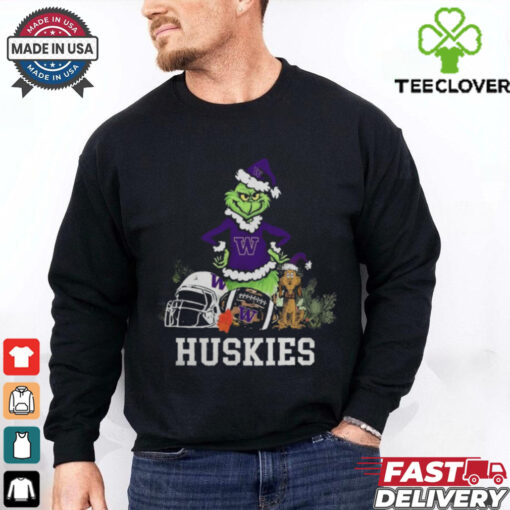 NCAA Grinch Shirt The Grinch And Washington Huskies Christmas T Shirt