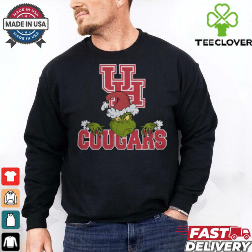 NCAA Houston Cougars Logo Football Grinch Christmas T Shirt