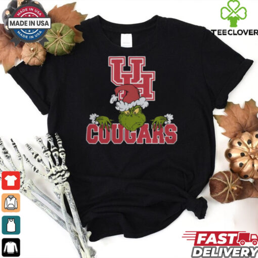 NCAA Houston Cougars Logo Football Grinch Christmas T Shirt