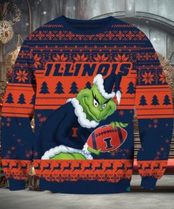 NCAA Illinois Fighting Illini Grinch AOP Ugly Christmas Sweater Christmas Gift For Men And Women