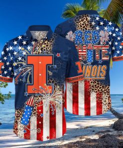NCAA Illinois Fighting Illini Hawaiian Shirt Independence Day 1 NCAA Illinois Fighting Illini Hawaiian Shirt Independence Day