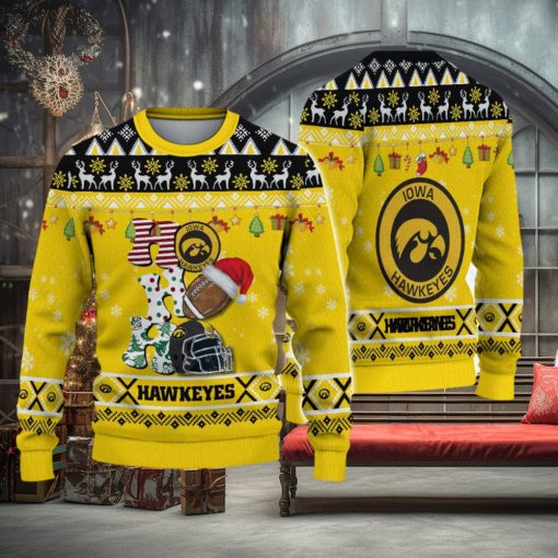 NCAA Iowa Hawkeyes HO HO HO Custom Ugly Christmas Sweater