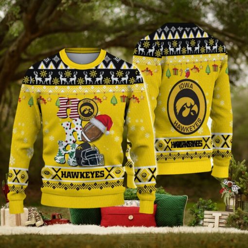 NCAA Iowa Hawkeyes HO HO HO Custom Ugly Christmas Sweater