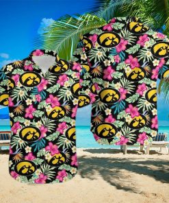 NCAA Iowa Hawkeyes Hawaiian Shirt Hibiscus Flowers Pattern Summer Aloha