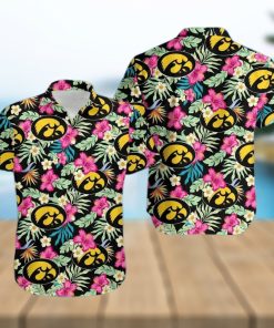 NCAA Iowa Hawkeyes Hawaiian Shirt Hibiscus Flowers Pattern Summer Aloha