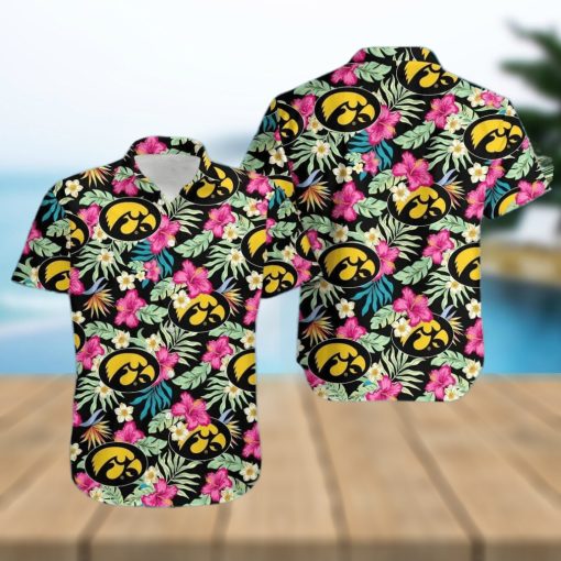 NCAA Iowa Hawkeyes Hawaiian Shirt Hibiscus Flowers Pattern Summer Aloha