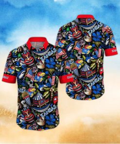 NCAA Kansas Jayhawks Flower Hawaii Shirt Summer Vibes For FootBall Fans