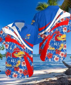 NCAA Kansas Jayhawks Hawaiian Shirt Hibiscus Flower Pattern Aloha