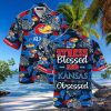 NCAA Kansas Jayhawks Hawaiian Shirt Stress Blessed Obsessed Beach Gift For Him