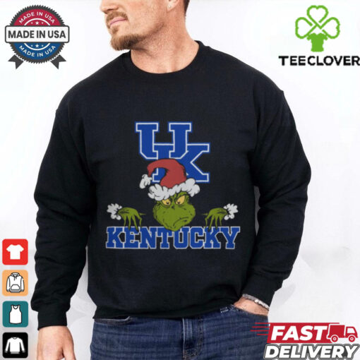 NCAA Kentucky Wildcats Logo Football Grinch Christmas T Shirt
