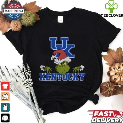 NCAA Kentucky Wildcats Logo Football Grinch Christmas T Shirt